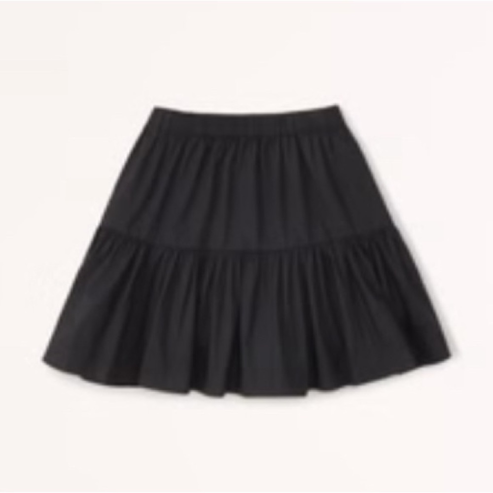 Abercrombie Poplin mini skirt, black, size medium.